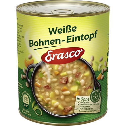 Erasco Weiße Bohnen-Eintopf (800g) In rund 5 Minuten fertig – Mit viel Gemüse – Ohne Schnickschnack - Einfach lecker von Erasco