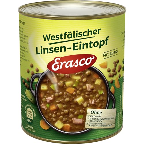 Erasco Westfälischer Linsen-Eintopf (800g) In rund 5 Minuten fertig – Mit viel Gemüse – Ohne Schnickschnack - Einfach lecker von Erasco
