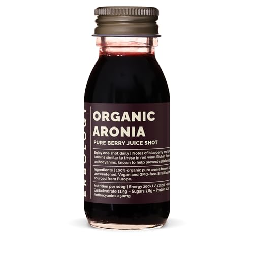 100% Bio-Aroniabeersaft 12 Tägliche Shots (je 60 ml) von Erbology