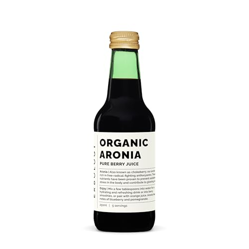 Erbology Bio Aroniasaft 250 ml - Unterstützt die Hautgesundheit - Reich an Antioxidantien - Direkt vom Bauernhof - Ungeschnitten - Ohne Zuckerzusatz oder Konservierungsstoffe Erbology Bio Aroniasaft 250 ml - Unterstützt die Hautgesundheit - Reich an Antioxidantien - Direkt vom Bauernhof - Ungeschnitten - Ohne Zuckerzusatz oder Konservierungsstoffe von Erbology