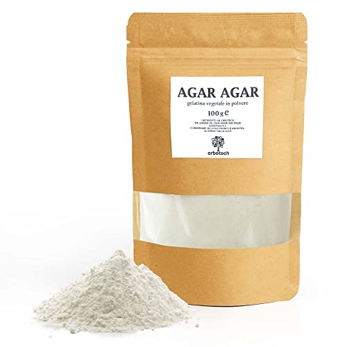 ERBOTECH, Agar Agar, Lebensmittelgelatine Pulver, 100% pflanzliches Geliermittel für die Zubereitung von Desserts, Cremes und Puddings, Vegan, 100 gr ERBOTECH, Agar Agar, Lebensmittelgelatine Pulver, 100% pflanzliches Geliermittel für die Zubereitung von Desserts, Cremes und Puddings, Vegan, 100 gr von Erbotech
