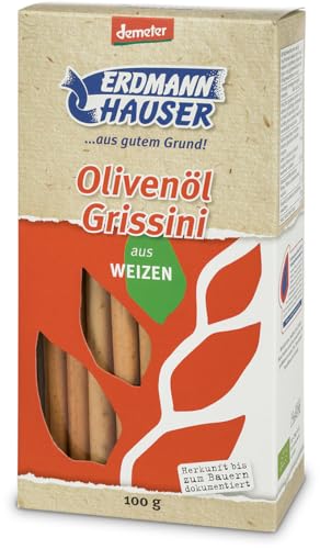 ErdmannHAUSER Getreideprodukte Bio Grissini mit Olivenöl (6 x 100 gr) von ErdmannHAUSER Getreideprod