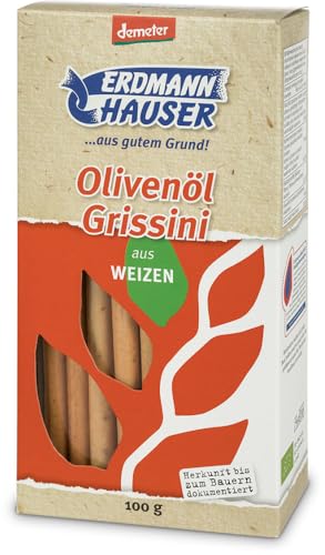 ErdmannHAUSER Getreideprodukte Bio Grissini mit Olivenöl (6 x 100 gr) von ErdmannHAUSER Getreideprod