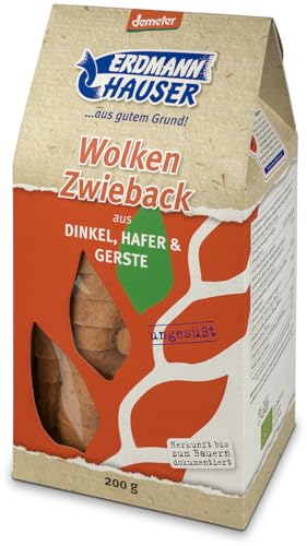 ErdmannHAUSER Getreideprodukte Bio Wolkenzwieback aus Dinkel, Gerste & Hafer (1 x 200 gr) von ErdmannHAUSER Getreideprod