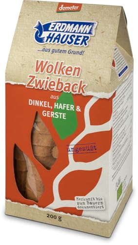 ErdmannHAUSER Getreideprodukte Bio Wolkenzwieback aus Dinkel, Gerste & Hafer (1 x 200 gr) von ErdmannHAUSER Getreideprod