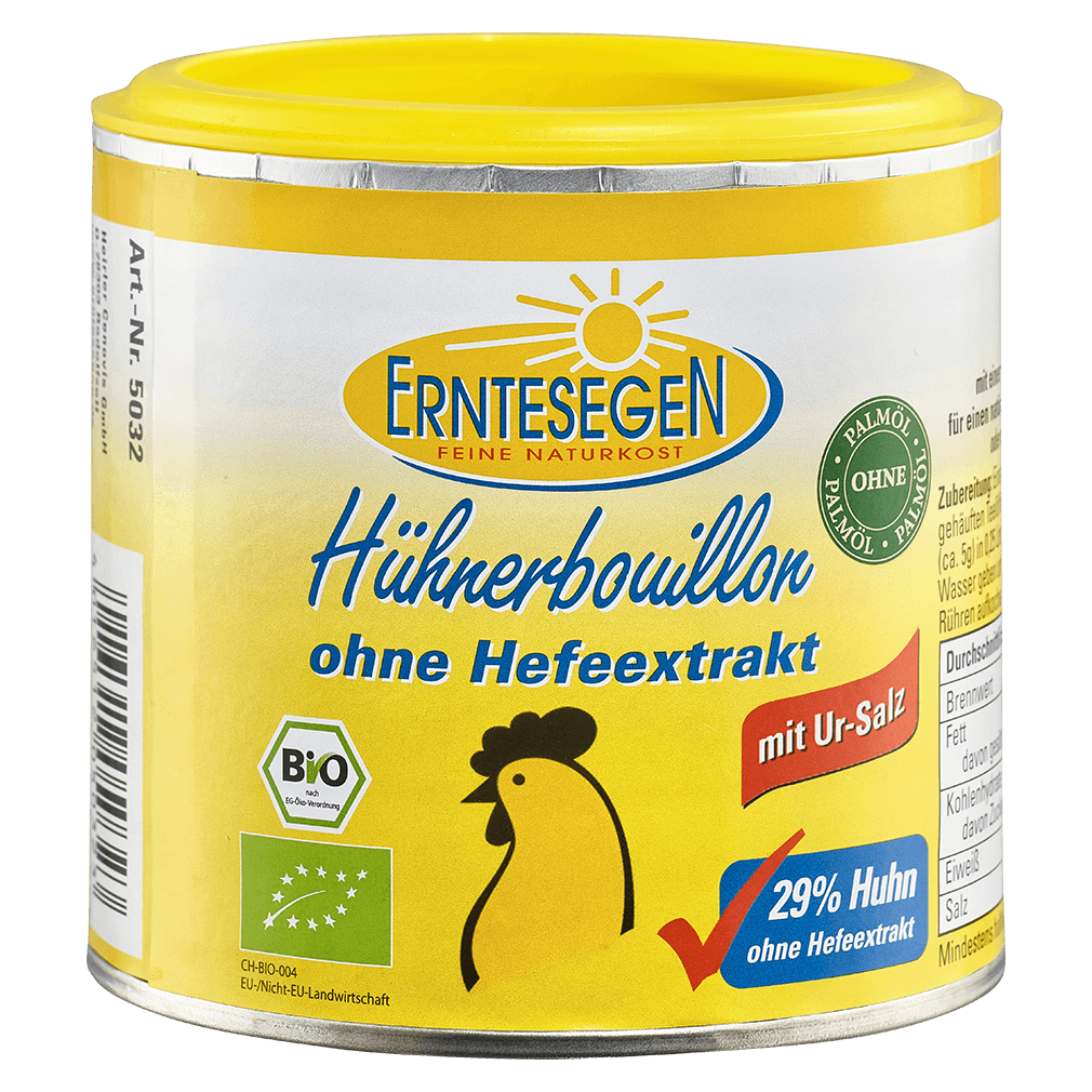 Bio Hühnerbouillon hefefrei Bio Hühnerbouillon hefefrei von Erntesegen