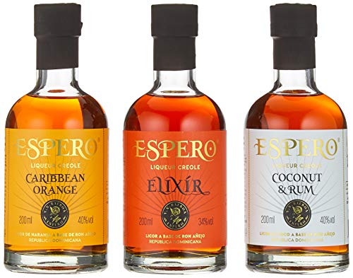 Espero Creole Liqueur Giftset (Orange, Cocnut&Rum, Elixir) Liköre (3 x 0.2 l) von Espero