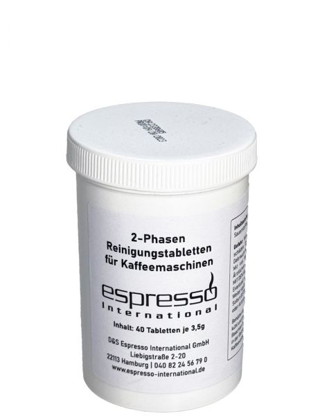 2-Phasen Reinigungtabletten für Kaffeemaschinen 2-Phasen Reinigungtabletten für Kaffeemaschinen von Espresso International