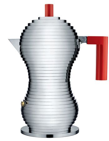 Alessi Pulcina Espressokanne 6 Tassen Rot - Induktion von Espresso International