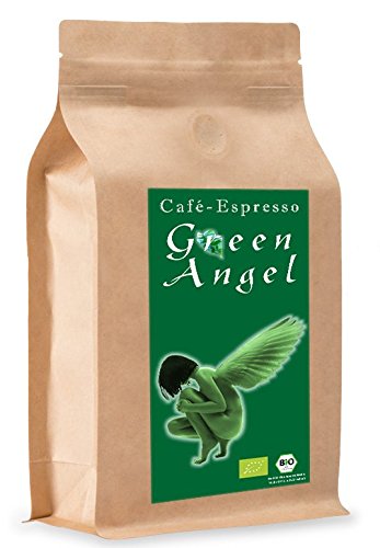 C&T Bio Espresso / Cafe Kaffeebohnen "Green Angel" 100 % Arabica (Gemahlen , 500 g) | im Kraftpapierbeutel | Mittelkräftig ohne Säure von C&T