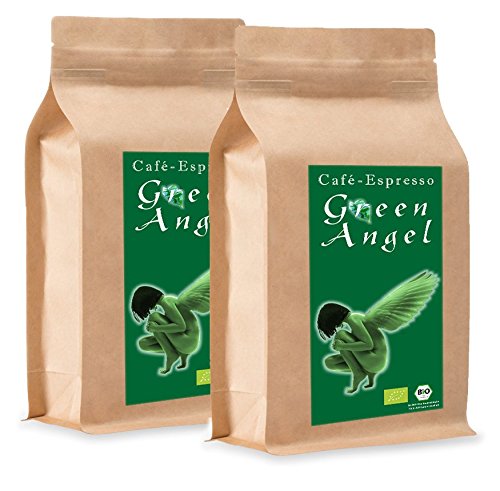 C&T Bio Espresso / Cafe Kaffeebohnen "Green Angel" 100 % Arabica (Ganze Bohnen , 2 x 1000 g)- Gastropack Sparpack von Espresso