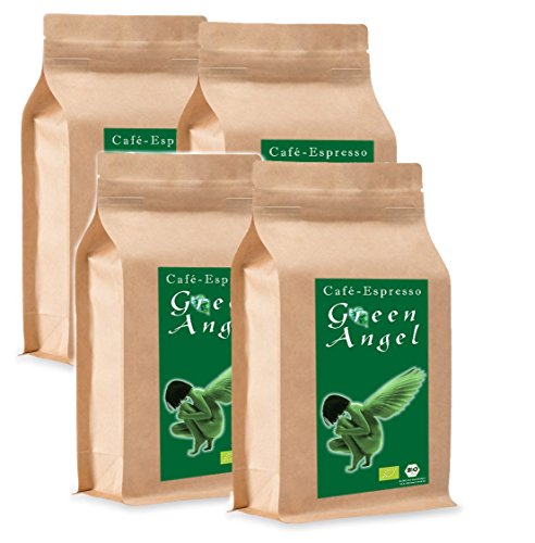 C&T Bio Espresso / Cafe Kaffeebohnen "Green Angel" 100 % Arabica (Ganze Bohnen , 4 x 1000 g)- Gastropack Sparpack von C&T