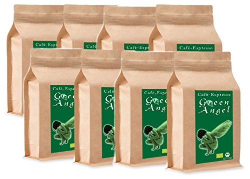 C&T Bio Espresso / Cafe Kaffeebohnen "Green Angel" 100 % Arabica (Ganze Bohnen , 8 x 1000 g)- Gastropack Sparpack von C&T
