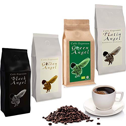 Espresso Probier Paket Cafe / Kaffeebohnen 4 x 150 g ganze Bohne "4 Engel für Crema" von Espresso