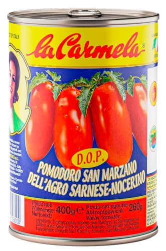 Esprevo 12x 400g original D.O.P. San Marzano Tomaten Dose | La Carmela ganze geschälte Pizzatomaten frisch aus Italien von Esprevo