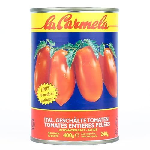 Esprevo 24x 400g italienische Pelati Tomaten Dose | La Carmela ganze geschälte Pizzatomaten frisch aus Italien… von Esprevo