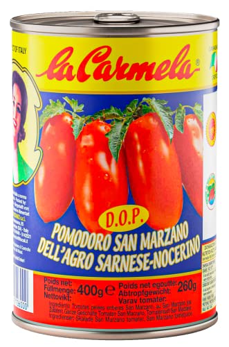 Esprevo 24x 400g original D.O.P. San Marzano Tomaten Dose | La Carmela ganze geschälte Pizzatomaten frisch aus Italien…… von Esprevo