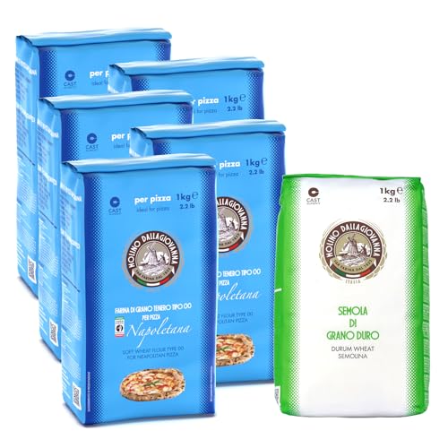 Esprevo 5x 1kg Pizzamehl Typ 00 + 1kg Semola von Molino Dallagiovanna |Inklusive Pizza Starterguide mit einem neapolitanischen Pizzateig Rezept abgestimmt auf diese Mehl Esprevo 5x 1kg Pizzamehl Typ 00 + 1kg Semola von Molino Dallagiovanna |Inklusive Pizza Starterguide mit einem neapolitanischen Pizzateig Rezept abgestimmt auf diese Mehl von Esprevo