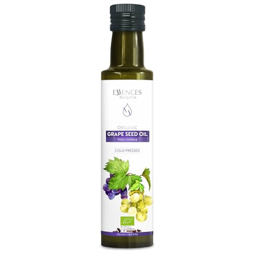Essences Bulgaria Bio-Traubenkernöl Kaltgepresst 250ml | 100% Naturrein | Nativ | Aus Eigenem Familienunternehmen | Extra-Premium-Qualität | Ohne Konservierungsstoffe | Ohne Gentechnik | vegan Essences Bulgaria Bio-Traubenkernöl Kaltgepresst 250ml | 100% Naturrein | Nativ | Aus Eigenem Familienunternehmen | Extra-Premium-Qualität | Ohne Konservierungsstoffe | Ohne Gentechnik | vegan von Essences Bulgaria