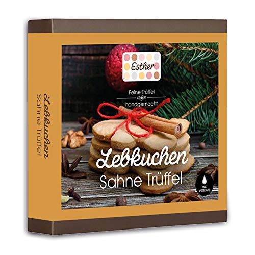 Esther 9er Lebkuchen Präsentpackung mit Alkohol | 100g Trüffel und Pralinen mit Alkohol mit Lebkuchen Geschmack | Geschenk für Freunde, Familie, Großvater, Großmutter zum Advent oder Weihnachten Esther 9er Lebkuchen Präsentpackung mit Alkohol | 100g Trüffel und Pralinen mit Alkohol mit Lebkuchen Geschmack | Geschenk für Freunde, Familie, Großvater, Großmutter zum Advent oder Weihnachten von Esther Confiserie