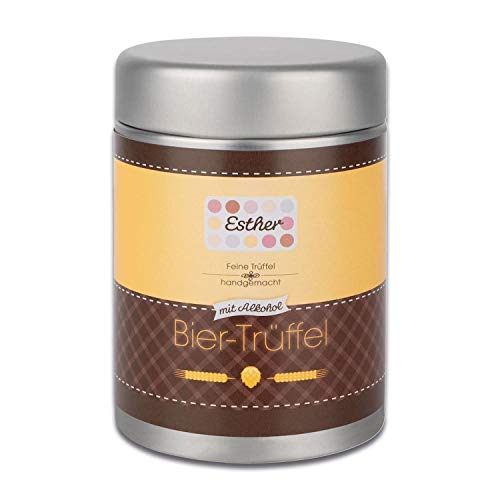 Esther Bier Trüffel Pralinendose mit Alkohol | 160g Pralinen und Trüffel mit Bier Geschmack | Geschenkidee für Geburtstag, Vatertag, Muttertag | passendes Präsent für Opa, Papa, Freunde und Familie Esther Bier Trüffel Pralinendose mit Alkohol | 160g Pralinen und Trüffel mit Bier Geschmack | Geschenkidee für Geburtstag, Vatertag, Muttertag | passendes Präsent für Opa, Papa, Freunde und Familie von Esther Confiserie