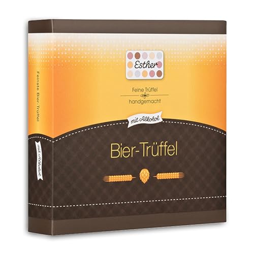 Esther Bier Trüffel 9er Präsentpackung mit Alkohol 110g | Pralinen und Trüffel mit Bier | Geschenkidee für Geburtstag, Vatertag, Muttertag | passendes Präsent für Opa, Papa, Freunde von Esther Confiserie