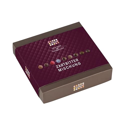 Esther Zartbitter Mischung 9er Präsentpackung mit Alkohol | 105g Pralinen und Trüffel mit Zartbitterschokolade | Geschenkidee für Geburtstag, Vatertag, Muttertag, Oma, Opa, Mama oder Papa Esther Zartbitter Mischung 9er Präsentpackung mit Alkohol | 105g Pralinen und Trüffel mit Zartbitterschokolade | Geschenkidee für Geburtstag, Vatertag, Muttertag, Oma, Opa, Mama oder Papa von Esther Confiserie