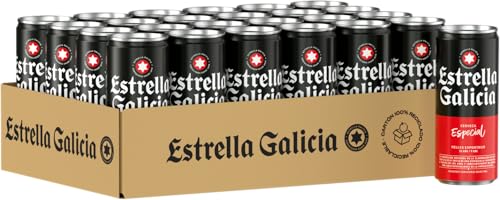 ESTRELLA GALICIA Especial Internationales Premium Lager Dosenbier, Helles Lager Bier Original aus Spanien, EINWEG (24 x 0.33 L) von Estrella Galicia