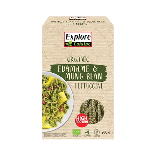 Explore Cuisine Bio Fettuccine aus Edamame (grüne Sojabohnen) und Mungobohnen – Glutenfreie Nudeln, pflanzliche Protein Pasta ohne Zusatzstoffe, wenig Kohlenhydrate, vegan, 200g Explore Cuisine Bio Fettuccine aus Edamame (grüne Sojabohnen) und Mungobohnen – Glutenfreie Nudeln, pflanzliche Protein Pasta ohne Zusatzstoffe, wenig Kohlenhydrate, vegan, 200g von EXPLORE CUISINE