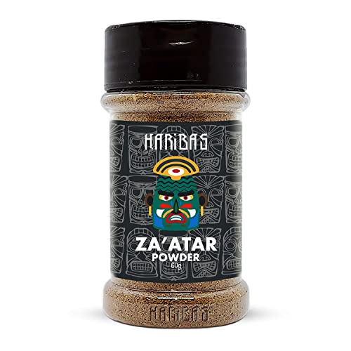 HARIBAS Zatar Powder 60gm, Zatar Seasoning, Zatar Powder Vegetarian Spices Seasoning, Zatar Powder Seasoning Sprinkle on Pizza, Chicken, Vegetables, Salads and Kebabs Zatar Powder 60gm von Ethnic Choice