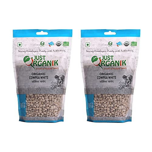 Just Organik Cowpea (Lobia) White 1 kg (2 x 500g),100% Organic von Ethnic Choice