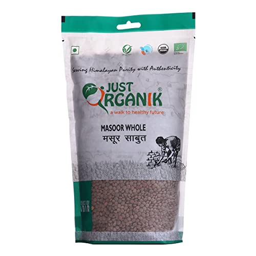 Just Organik Masoor Whole 1kg, 100% Organic von Ethnic Choice