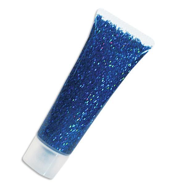 Glitzergel, Blau-Juwel, (holographisch), blaue Glitter Schminke, hoch pigmentiert, feine Qualität, 18ml Tube von Eulenspiegel