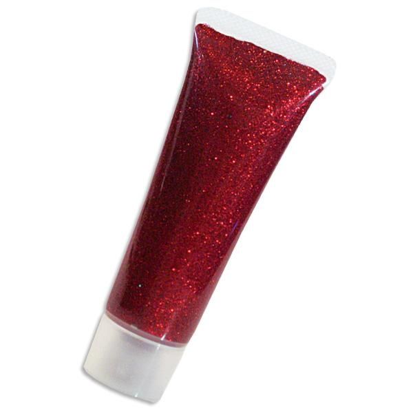 Glitzergel, Rot-Juwel, (holographisch), rotes Glitter Make Up, hoch pigmentiert, feine Qualität, 18ml Tube von Eulenspiegel