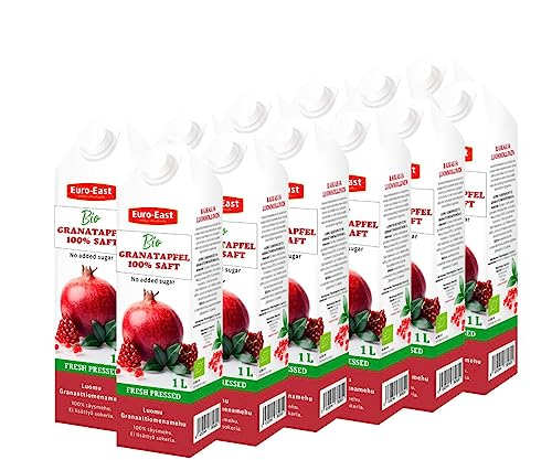 Euro-East BIO Granatapfel 100% Direktsaft (12x1 Liter), Pomegranate saft kein Zuckerzusatz von Euro-East BIO