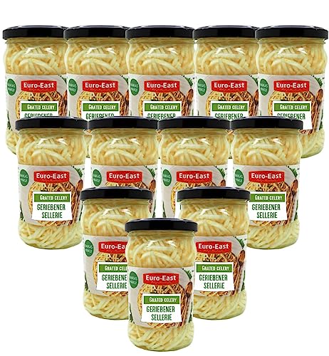 Euro-East Geriebener Sellerie 12er Pack im Glas x 280g | vegan, glutenfrei Euro-East Geriebener Sellerie 12er Pack im Glas x 280g | vegan, glutenfrei von Euro-East
