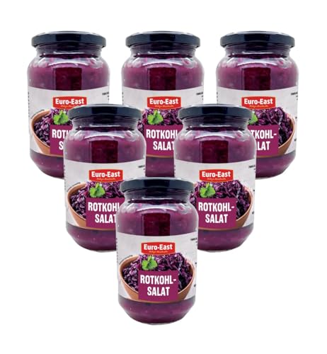 Euro-East Rotkohlsalat, gewürzt mit Zimt, Nelken und Apfel | 6er Pack im Glas x 450g | vegan, glutenfrei Euro-East Rotkohlsalat, gewürzt mit Zimt, Nelken und Apfel | 6er Pack im Glas x 450g | vegan, glutenfrei von Euro-East