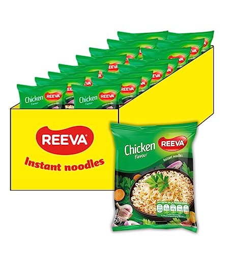 Reeva Instant Nudeln mit Hühnerfleischgeschmack 60g x 24 | In nur 5 Minuten fertig – Einfach heißes Wasser hinzufügen Reeva Instant Nudeln mit Hühnerfleischgeschmack 60g x 24 | In nur 5 Minuten fertig – Einfach heißes Wasser hinzufügen von Euro-East