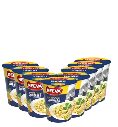 Reeva Pasta Snack Carbonara 70g x 8 | In nur 5 Minuten fertig – Einfach heißes Wasser hinzufügen Reeva Pasta Snack Carbonara 70g x 8 | In nur 5 Minuten fertig – Einfach heißes Wasser hinzufügen von Euro-East
