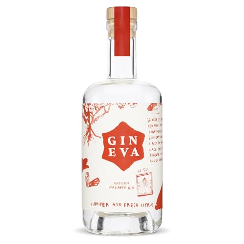 Gin Eva “La Vermella” Mallorca Dry Gin Handcrafted Mediterranean Spirit 0,7L, 45% Vol. I Erleben Sie den Geschmack der Balearen mit mediterranen Botanicals für ein unvergleichliches Gin-Erlebnis von Gin Eva