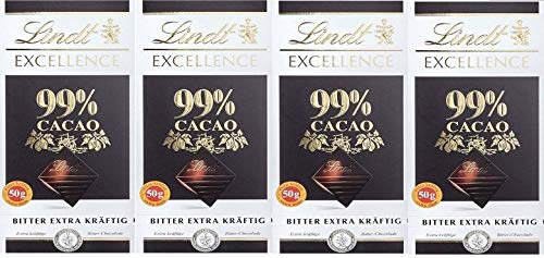 Lindt & Sprüngli Excellence Bitter Extra Kräftig 99% Cacao Chocolade 4 x 50 gr. von Excellence