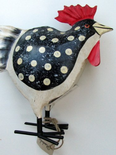 Huhn Hühnchen Dekohuhn klein weiß-schwarz mit Tupfen Huhn Hühnchen Dekohuhn klein weiß-schwarz mit Tupfen von Exner