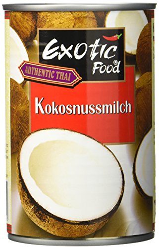 Exotic Food Kokosnussmilch, Fettgehalt: ca. 18%, 400ml, 2er Pack (2 x 400 ml Packung) von EXOTIC FOOD