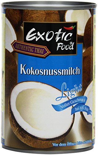 Exotic Food Kokosnussmilch, light, Fettgehalt: ca. 6 %, 400ml (1 x 400 ml Packung) von Exotic Food