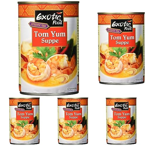 Exotic Food Tom Yum Suppe, servierfertig (1 x 400 ml) (Packung mit 5) von Exotic Food