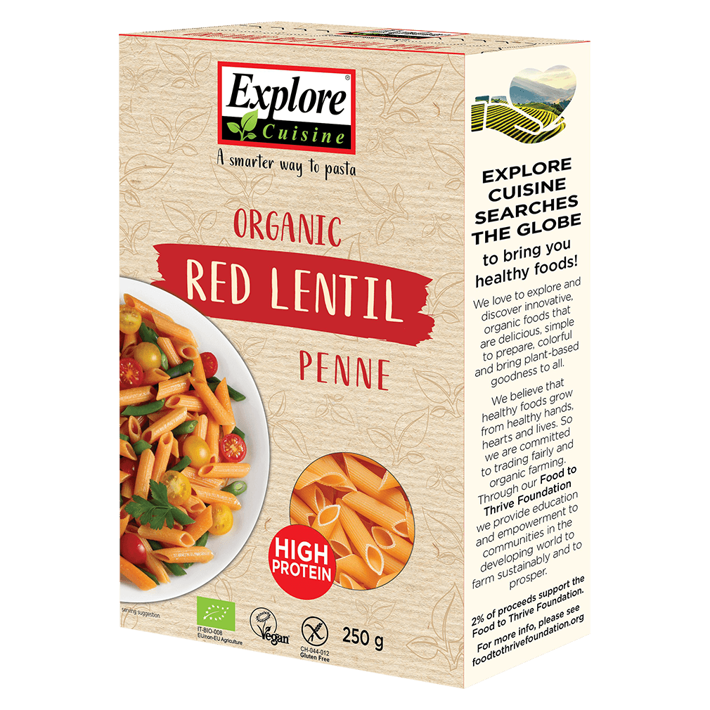 Bio Penne aus roten Linsen Bio Penne aus roten Linsen von Explore Cuisine