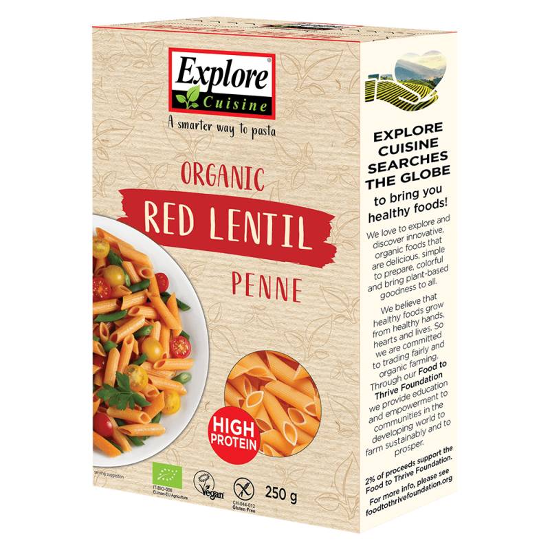 Bio Penne aus roten Linsen von Explore Cuisine