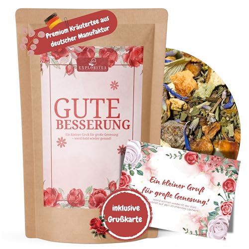 Gute Besserung Tee - Gute Besserung Teegeschenk Krankenhaus Geschenk, Werd Bald Wieder Gesund, Tee als gute Besserung oder Gesundheit Geschenk Frau, Beste Freundin, Mann Freund von Exploritea