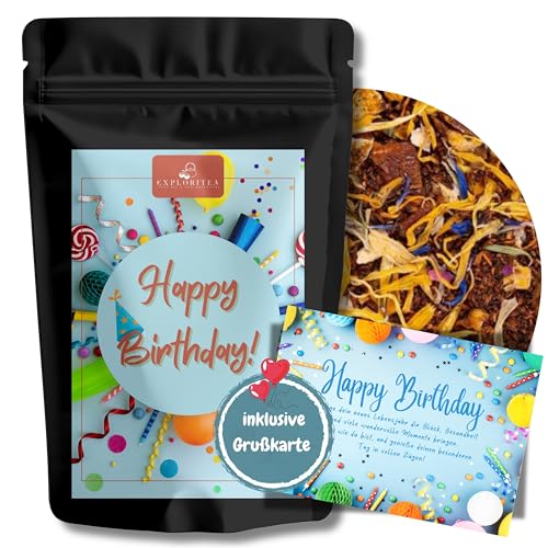 "Happy Birthday" Tee - Dankeschön Tee Geschenk Teegeschenk Herzensmensch Kleines Dankeschön Day Tea Gift Set für einen lieben Menschen - Alles liebe zum Geburtstag von Exploritea
