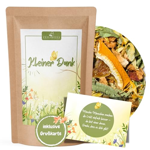 "Kleiner Dank" - Dankeschön Tee Geschenk Teegeschenk Herzensmensch Kleines Dankeschön Day Tea Gift Set für einen lieben Menschen Merci von Exploritea